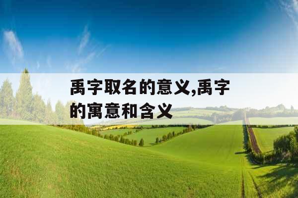 禹字取名的意义,禹字的寓意和含义