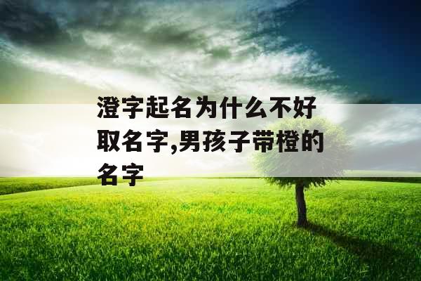 澄字起名为什么不好 取名字,男孩子带橙的名字