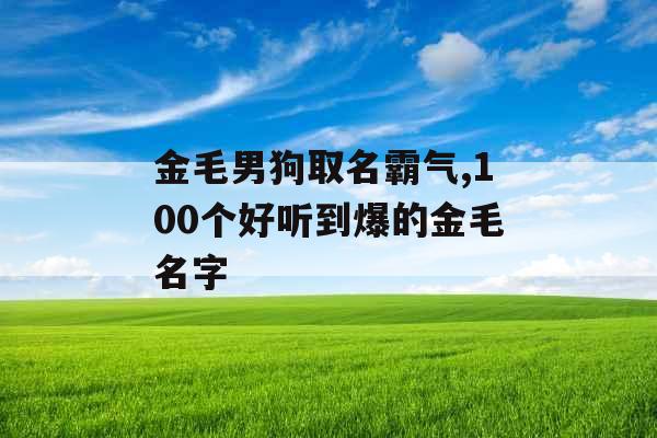 金毛男狗取名霸气,100个好听到爆的金毛名字 金毛男狗取名霸气,100个好听到爆的金毛名字