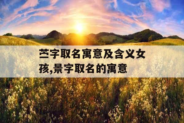 苎字取名寓意及含义女孩,景字取名的寓意