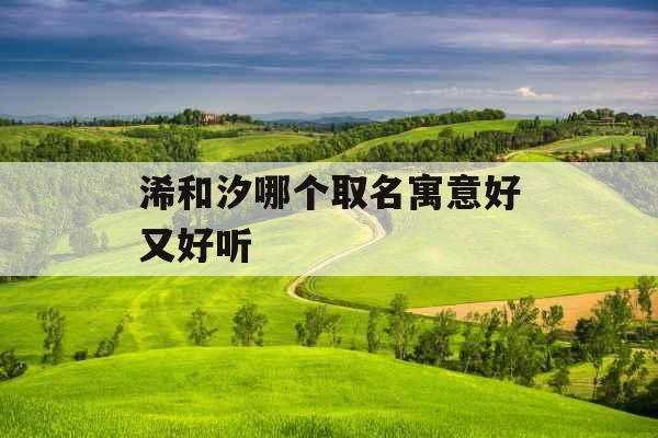 浠和汐哪个取名寓意好又好听