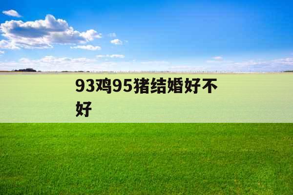 93鸡95猪结婚好不好