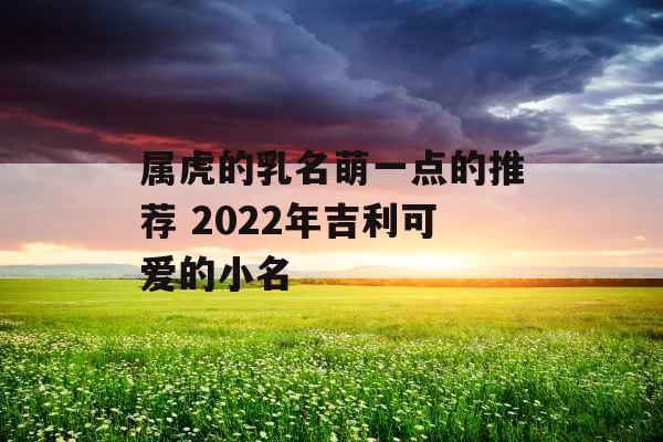 属虎的乳名萌一点的推荐 2022年吉利可爱的小名