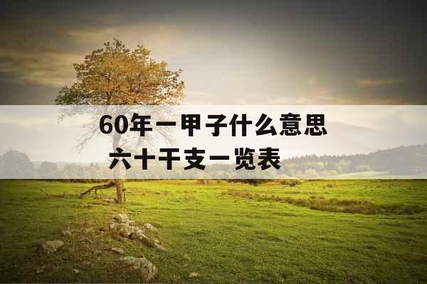60年一甲子什么意思 六十干支一览表 60年一甲子什么意思 六十干支一览表