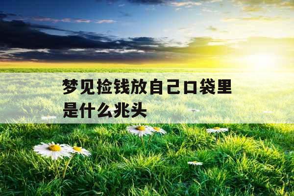 梦见捡钱放自己口袋里是什么兆头