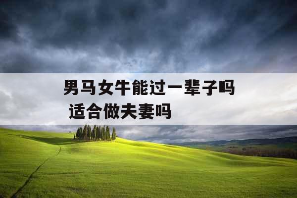 男马女牛能过一辈子吗 适合做夫妻吗