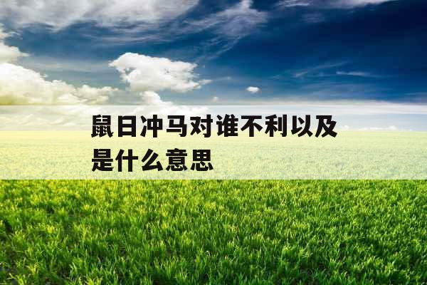 鼠日冲马对谁不利以及是什么意思