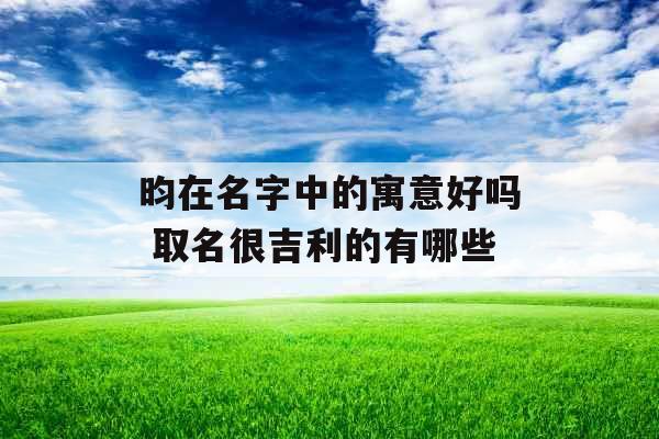 昀在名字中的寓意好吗 取名很吉利的有哪些
