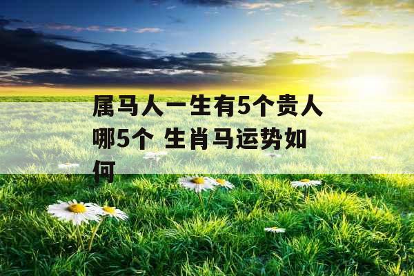 属马人一生有5个贵人哪5个 生肖马运势如何