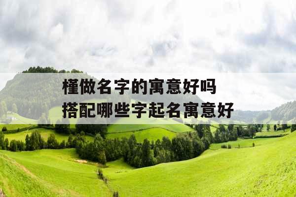 槿做名字的寓意好吗 搭配哪些字起名寓意好