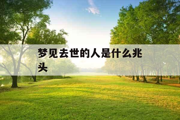 梦见去世的人是什么兆头