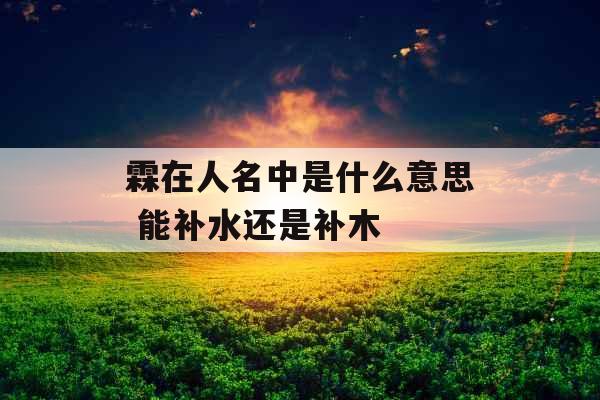 霖在人名中是什么意思 能补水还是补木