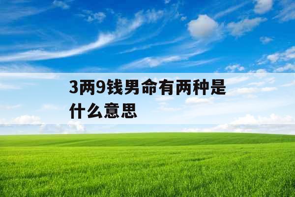 3两9钱男命有两种是什么意思