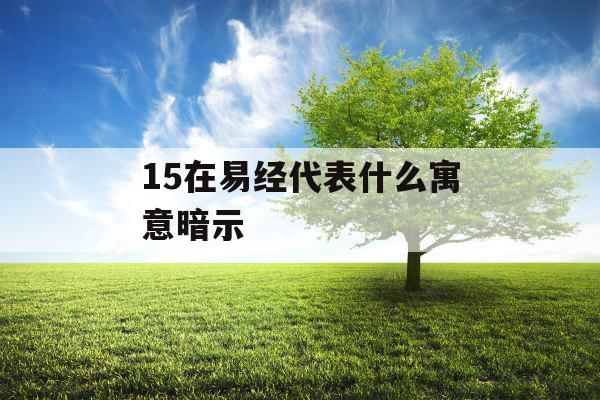 15在易经代表什么寓意暗示