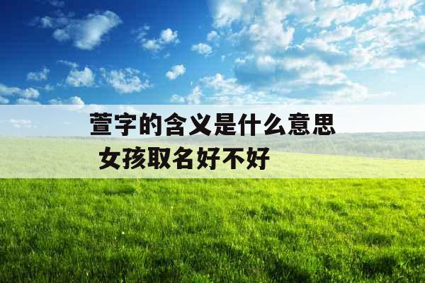 萱字的含义是什么意思 女孩取名好不好