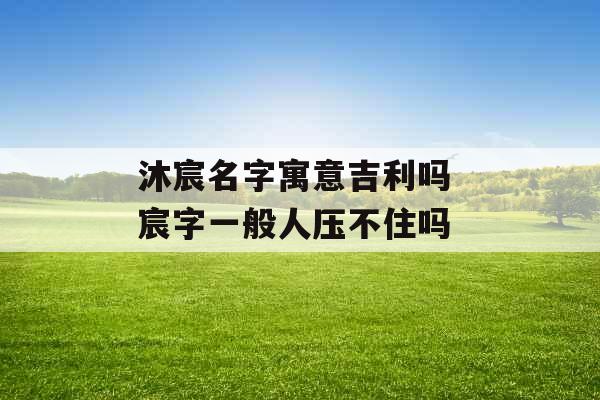 沐宸名字寓意吉利吗 宸字一般人压不住吗