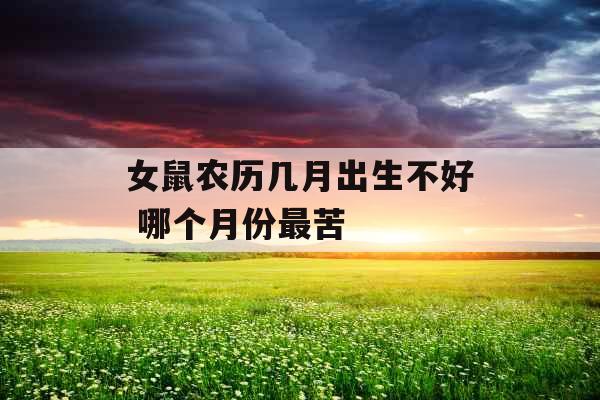 女鼠农历几月出生不好 哪个月份最苦