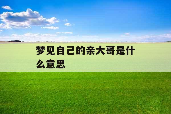 梦见自己的亲大哥是什么意思