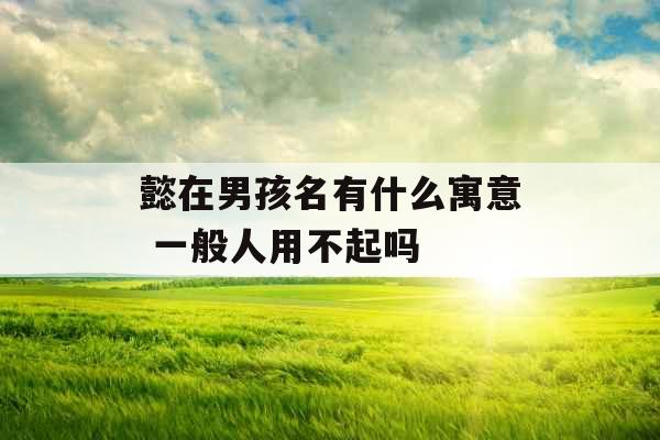 懿在男孩名有什么寓意 一般人用不起吗