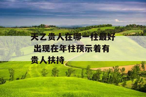天乙贵人在哪一柱最好 出现在年柱预示着有贵人扶持