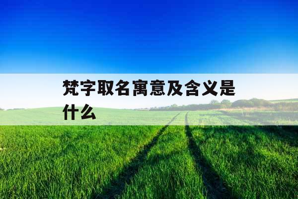 梵字取名寓意及含义是什么