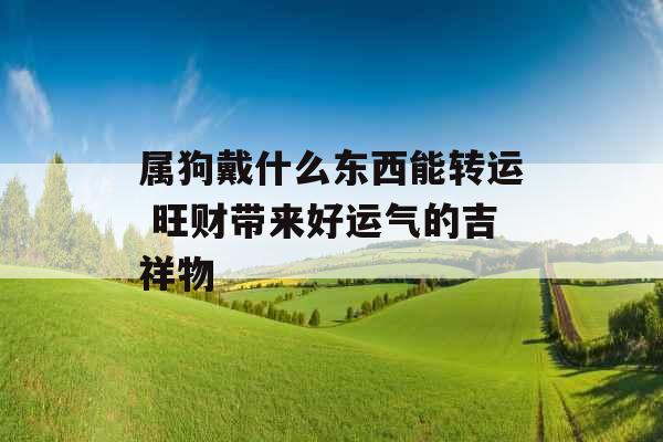 属狗戴什么东西能转运 旺财带来好运气的吉祥物