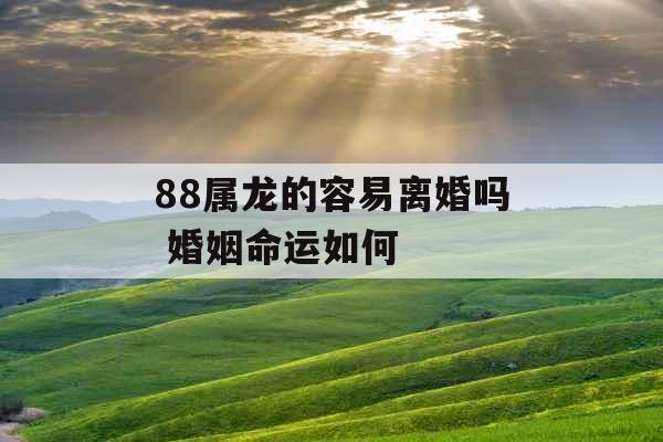 88属龙的容易离婚吗 婚姻命运如何