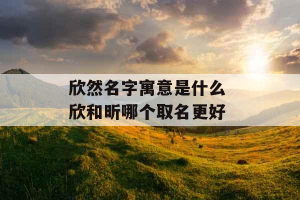 欣然名字寓意是什么 欣和昕哪个取名更好