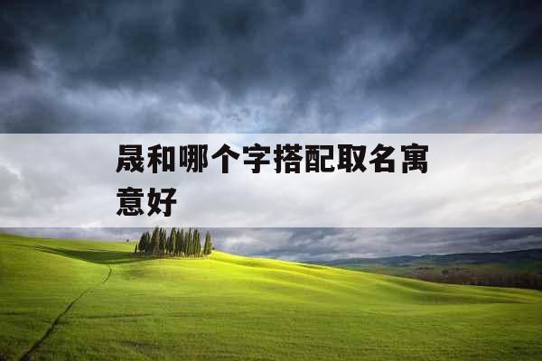 晟和哪个字搭配取名寓意好