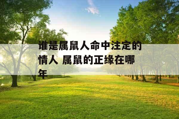 谁是属鼠人命中注定的情人 属鼠的正缘在哪年