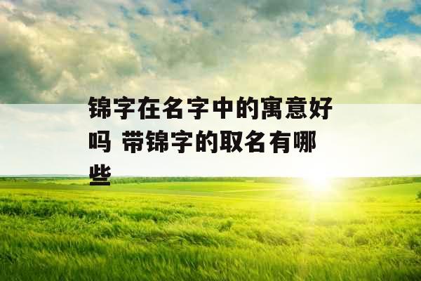 锦字在名字中的寓意好吗 带锦字的取名有哪些