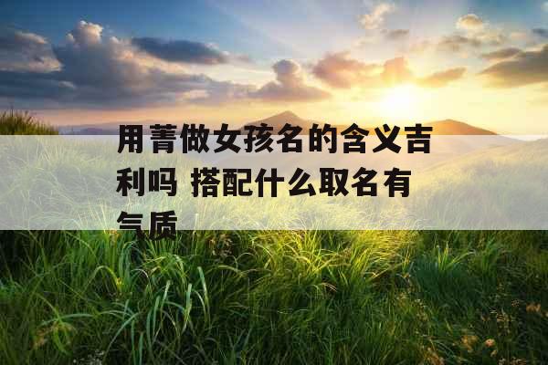 用菁做女孩名的含义吉利吗 搭配什么取名有气质