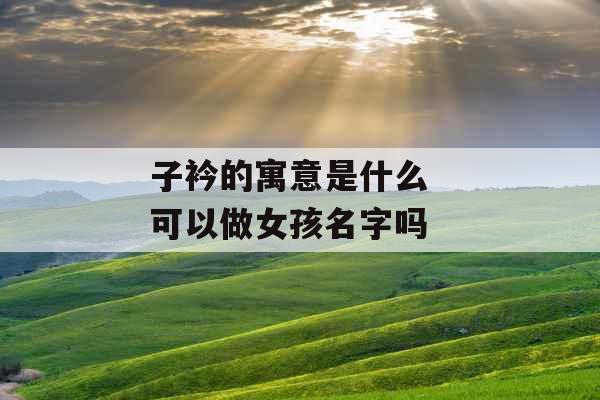子衿的寓意是什么  可以做女孩名字吗