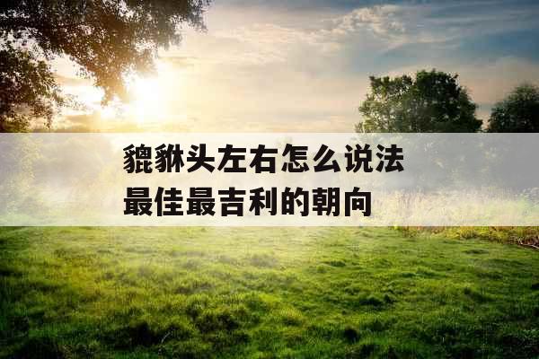 貔貅头左右怎么说法 最佳最吉利的朝向