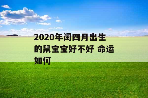 2020年闰四月出生的鼠宝宝好不好 命运如何