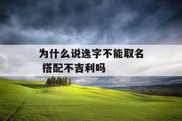 为什么说逸字不能取名 搭配不吉利吗