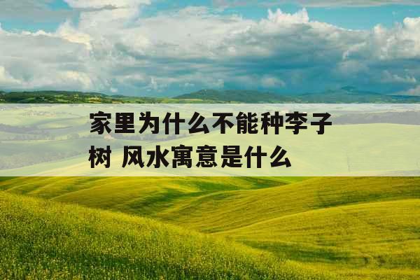 家里为什么不能种李子树 风水寓意是什么
