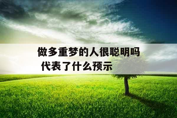 做多重梦的人很聪明吗 代表了什么预示