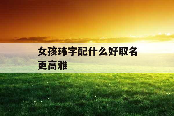 女孩玮字配什么好取名更高雅