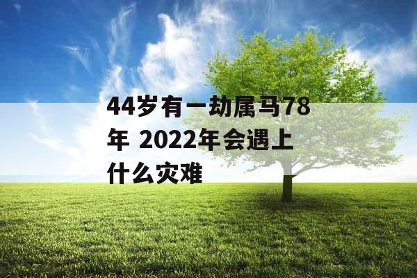 44岁有一劫属马78年 2022年会遇上什么灾难
