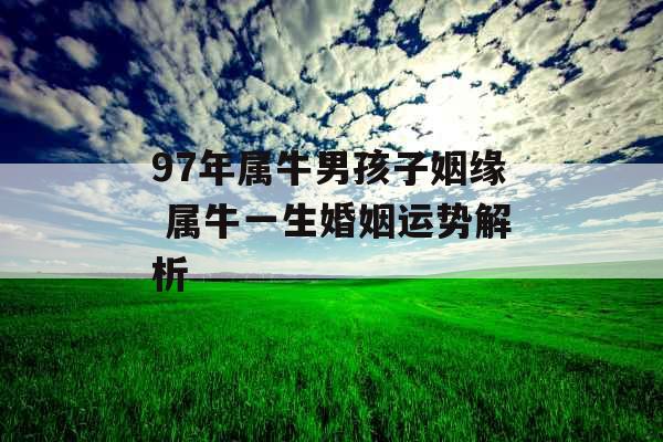 97年属牛男孩子姻缘 属牛一生婚姻运势解析