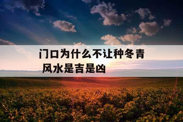门口为什么不让种冬青 风水是吉是凶