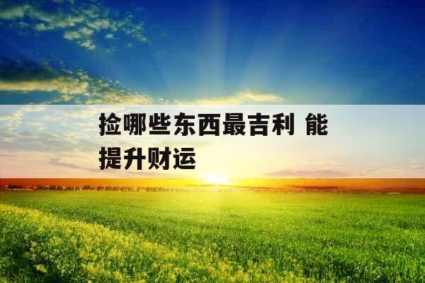 捡哪些东西最吉利 能提升财运