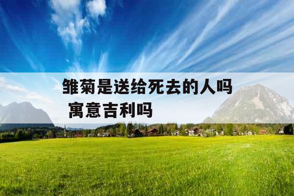 雏菊是送给死去的人吗 寓意吉利吗