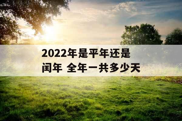 2022年是平年还是闰年 全年一共多少天