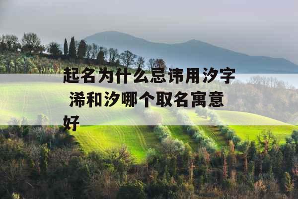 起名为什么忌讳用汐字 浠和汐哪个取名寓意好