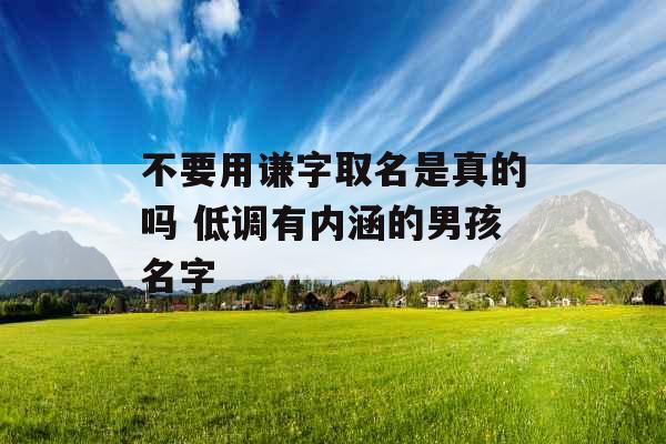 不要用谦字取名是真的吗 低调有内涵的男孩名字