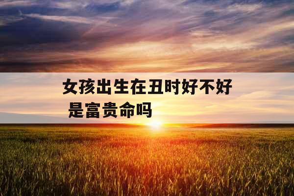 女孩出生在丑时好不好 是富贵命吗