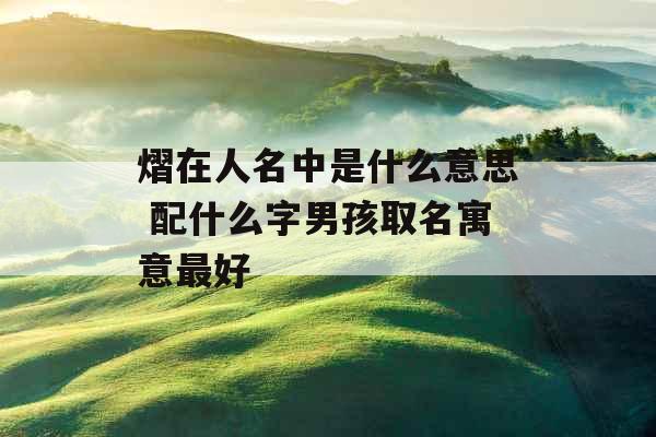 熠在人名中是什么意思 配什么字男孩取名寓意最好