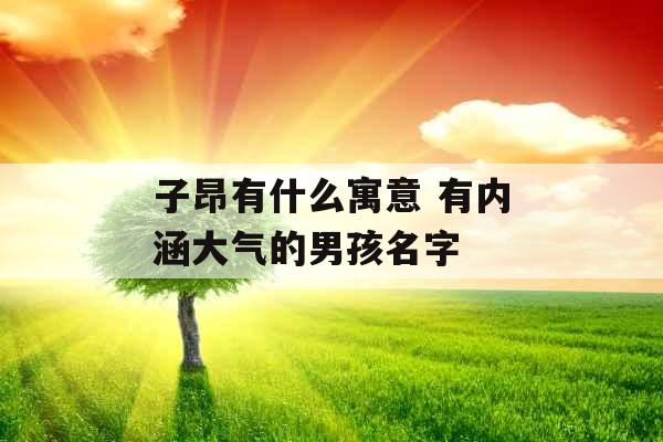 子昂有什么寓意 有内涵大气的男孩名字